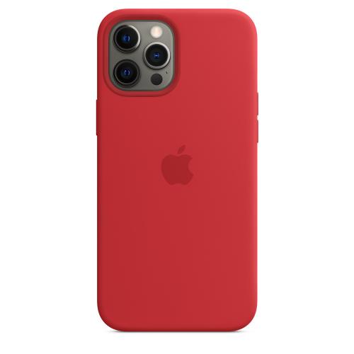 APPLE COQUE MAGSAFE - SILICONE - COMPATIBLE IP 12 PRO MAX - Rouge