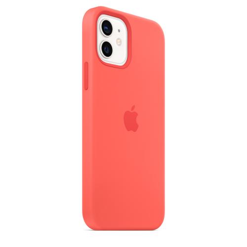 APPLE COQUE MAGSAFE - SILICONE - COMPATIBLE IPHONE 12 | 12 PRO - Rose agrume
