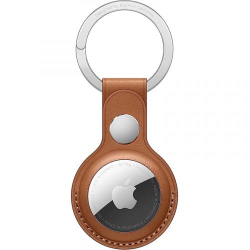 PORTE-CLÉS EN CUIR - COMPATIBLE AIRTAG - HAVANE