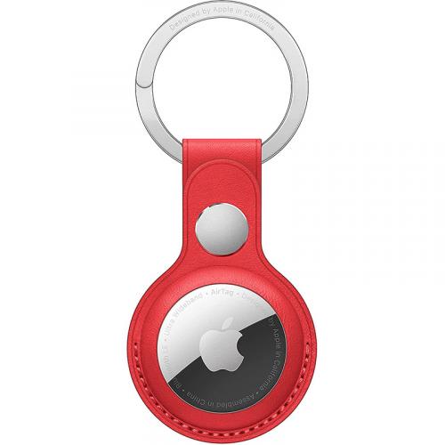 PORTE-CLÉS EN CUIR - COMPATIBLE AIRTAG - Rouge