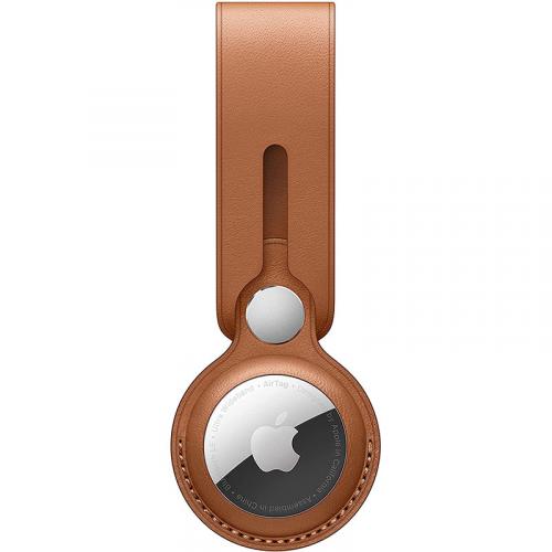 LANIÉRE EN CUIR - COMPATIBLE AIRTAG - HAVANE