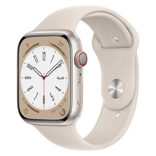 Apple Watch Series 8 Boîtier en Aluminium (45 MM/GPS-Cellular) - Bracelet sport / Lumière stellaire Image principale
