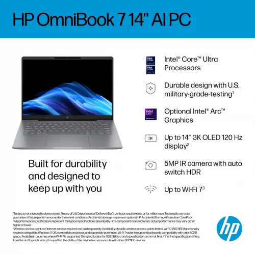 Ordinateur portable HP OmniBook 7 AI 14 série 14-fr0000 (Intel® Core™ Ultra 5 225U/16Go/512Go SSD/14\'\'/OLED) Image 5