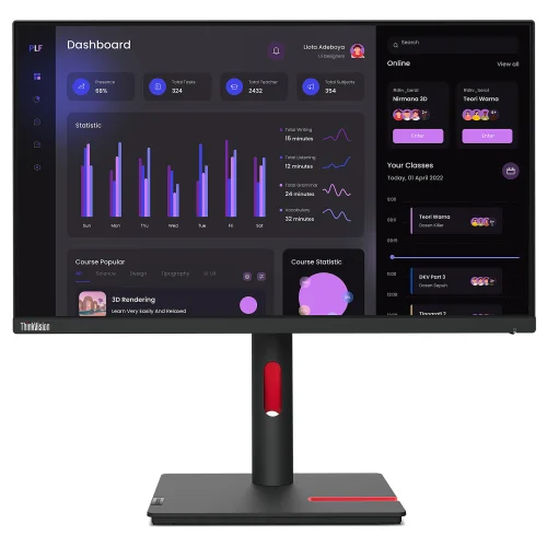 Moniteur professionnel Lenovo ThinkVision IPS 23.8" FHD T24i-30