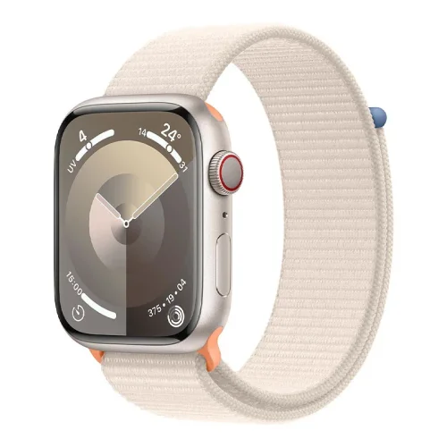 Apple Watch Series 9 Boîtier en Aluminium (41mm / GPS-Cellular) - Boucle Sport / Lumière stellaire Image principale