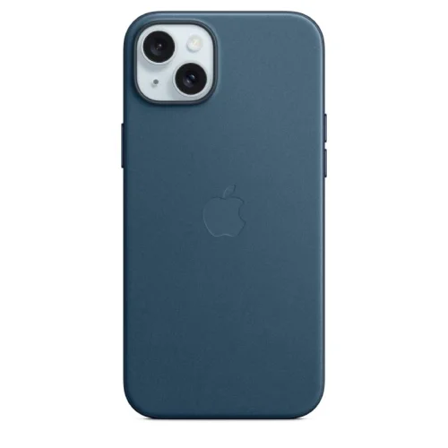 Apple Coque en tissage fin FineWoven avec MagSafe pour iPhone 15 Plus - Bleu Pacifique