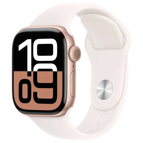 Apple Watch Series 10, Boîtier en aluminium Rose Gold (42 mm / GPS ) Bracelet Sport Rose Tendre - M/L Image principale