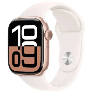 Apple Watch Series 10, Boîtier en aluminium Rose Gold (46 mm / GPS ) Bracelet Sport Rose Tendre - M/L Image principale