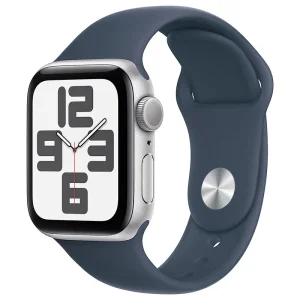 Apple Watch SE (2ᵉ génération) Boîtier 40 MM - Boiter Aluminium en Silver - Bracelet Sport Denim S/M Image principale