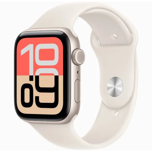 Apple Watch SE (3ᵉ génération), Boîtier en aluminium Lumière stellaire 44 MM - Bracelet Sport Lumière stellaire