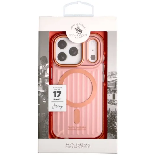 Coque de Protection Santa Barbara Polo & Racquet Club avec MagSafe pour Apple iPhone 17 Pro - ''Jeremy'' Design Valise Rose Gold