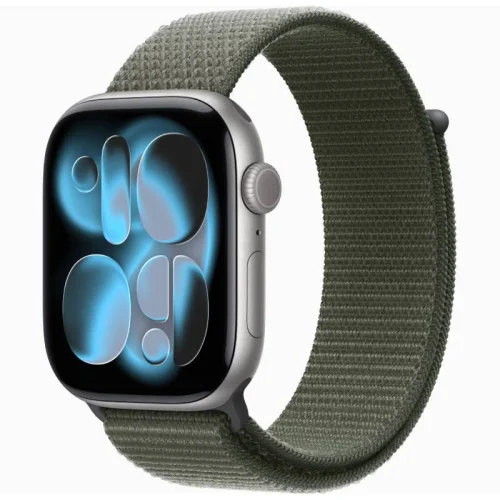 Apple Watch Series 11 GPS 46 mm en Aluminium - Bracelet Sport - Vert forêt