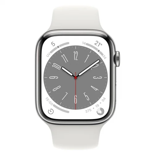 Apple Watch Series 8 Boîtier en Aluminium (45 MM/GPS-Cellular) - Bracelet sport / Argent Image 1