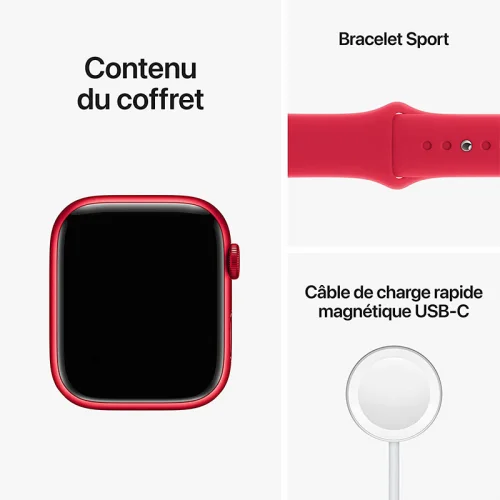 Apple Watch Series 8 Boîtier en Aluminium (45 MM/GPS) - Bracelet sport / (PRODUCT) Rouge Image 3