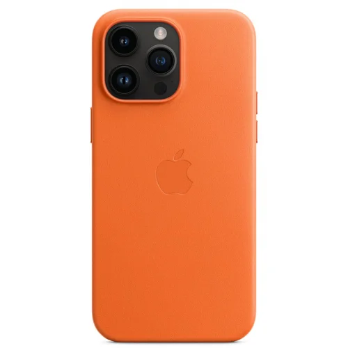 Apple Coque en cuir avec MagSafe pour iPhone 14 Pro Max - Orange Image 1