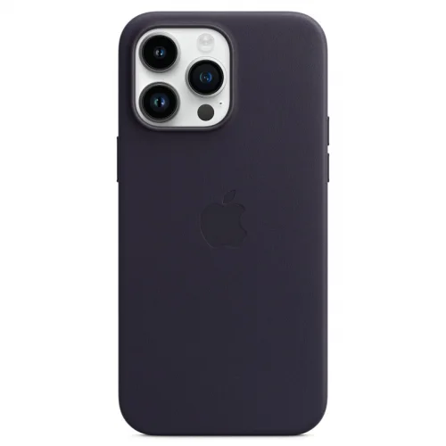 Apple Coque en cuir avec MagSafe pour iPhone 14 Pro Max - Encre violette Image 1
