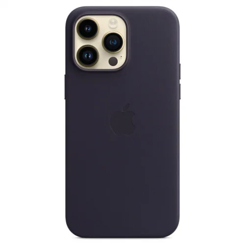 Apple Coque en cuir avec MagSafe pour iPhone 14 Pro Max - Encre violette Image 3