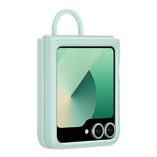 Samsung Coque en silicone avec anneau pour Galaxy Z Flip6 - Vert Image 1