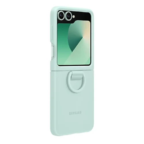 Samsung Coque en silicone avec anneau pour Galaxy Z Flip6 - Vert Image 3
