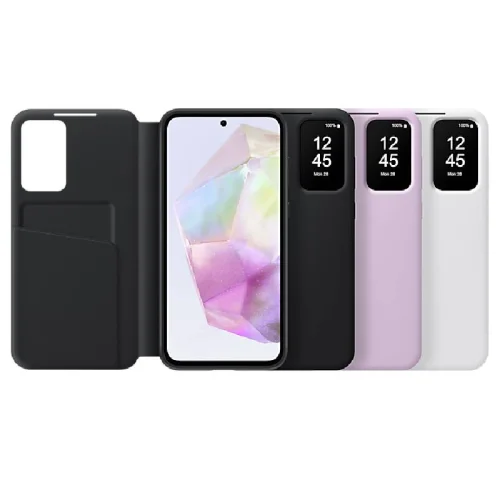 Samsung Étui Smart View avec porte-carte pour Galaxy A35 5G - Lavande Image 2