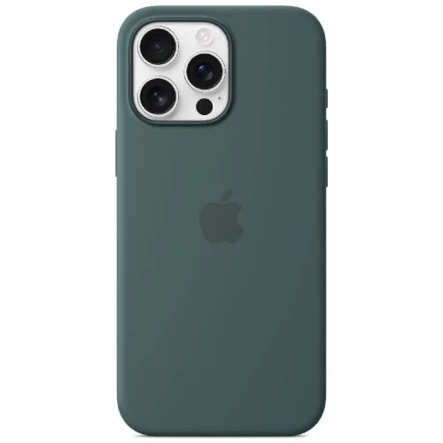 Apple Coque en silicone avec MagSafe pour iPhone 16 Pro Max - Vert lacustre Image 3