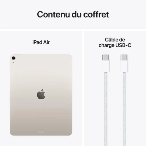 Apple iPad Air 13\'\' Puce M3 - 2025 - (128Go/WIFI - Cellular) - Lumière stellaire Image 2