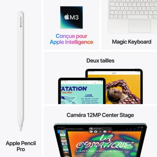 Apple iPad Air 13\'\' Puce M3 - 2025 - (128Go/WIFI - Cellular) - Lumière stellaire Image 3