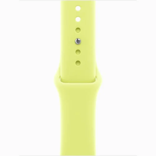 Apple Watch Series 11 GPS 42 mm en Aluminium Argent - Bracelet Sport Jaune fluo Image 2