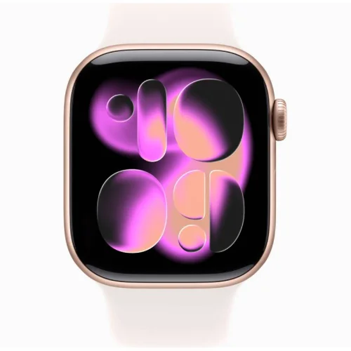 Apple Watch Series 11 GPS 42 mm en Aluminium Or rose - Bracelet Sport Rose tendre Image 1