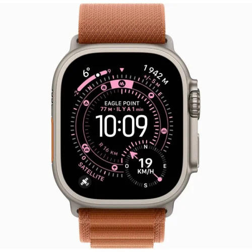 Apple Watch Ultra 3 Boîtier 49 MM Boîtier en titane naturel (49 mm/GPS-Cellular)  - Bracelet Boucle Alpine terracotta / Medium Image 1