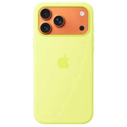 Apple Coque en silicone avec MagSafe pour iPhone 17 Pro Max - Jaune fluo Image 1