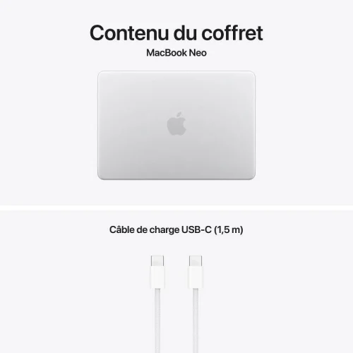 Apple MacBook Neo - Puce A18 PRO (CPU6/GPU5/8Go/512Go SSD) - Argent Image 4