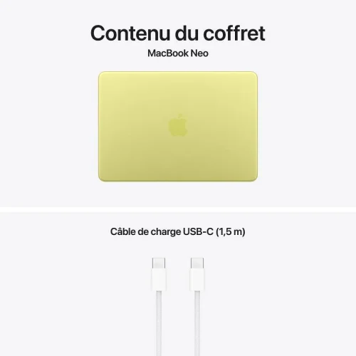 Apple MacBook Neo - Puce A18 PRO (CPU6/GPU5/8Go/256Go SSD) - Jaune agrume Image 4