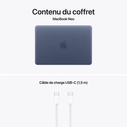 Apple MacBook Neo - Puce A18 PRO (CPU6/GPU5/8Go/512Go SSD) - Indigo Image 3