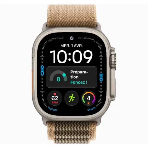 Apple Watch Ultra 4 Boîtier 49 MM en Titane NAturel (GPS + Cellular) Bracelet Boucle Alpine - Désert Image 1