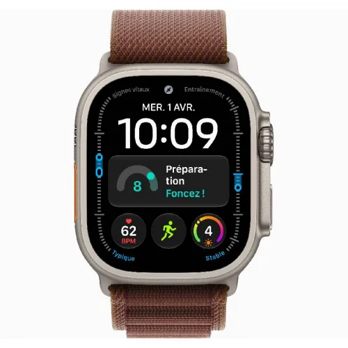 Apple Watch Ultra 4 Boîtier 49 MM en Titane NAturel (GPS + Cellular) Bracelet Boucle Alpine - Bordeaux Image 1