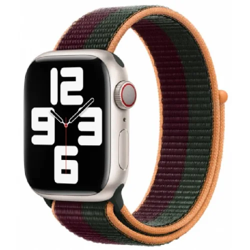 Apple Bracelet Boucle sport pour Apple Watch 44/45 mm - Cerise Noire/Vert Forêt Image 2