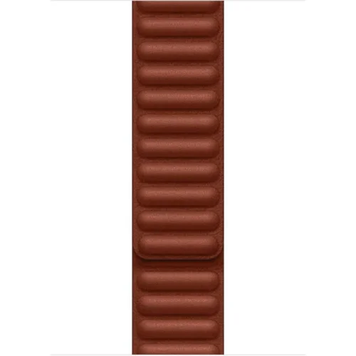 Apple Bracelet à maillons magnétique cuir Pour Apple Watch 44/45 mm - Terre de Sienne Image 2
