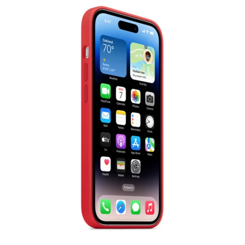 Apple Coque en silicone avec MagSafe pour iPhone 14 Pro - Rouge Image 2
