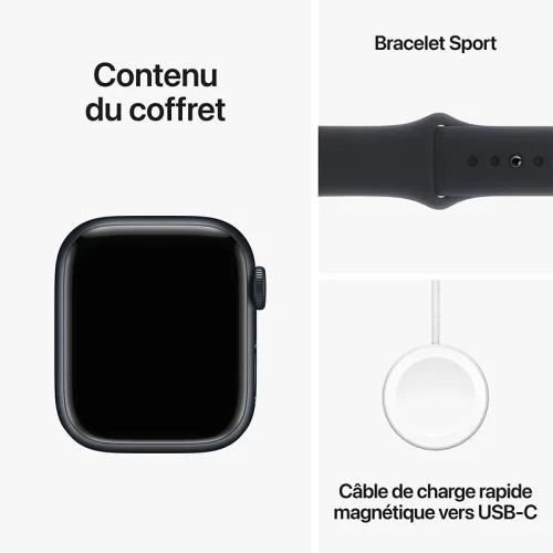 Apple Watch Series 9 Boîtier en Aluminium (41 mm / GPS) - Bracelet Sport/Minuit Image 2