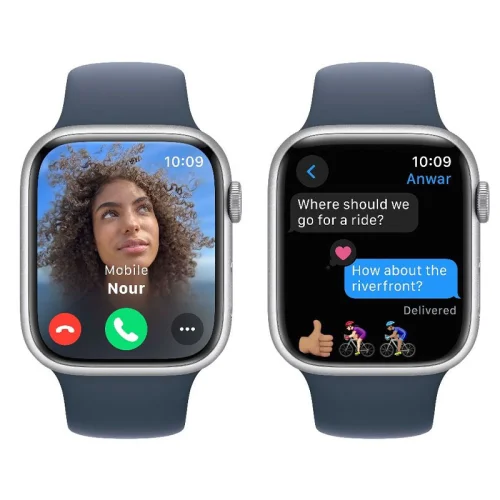 Apple Watch Series 9 Boîtier en Aluminium (41 mm / GPS) - Bracelet Sport/Argent Image 4