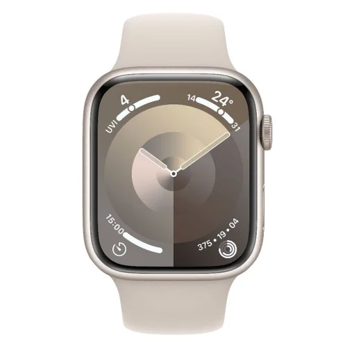 Apple Watch Series 9 Boîtier en Aluminium (41 mm / GPS) - Bracelet Sport/Lumière stellaire Image 2