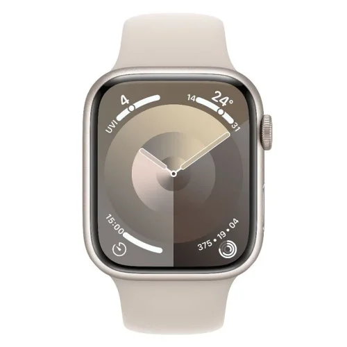 Apple Watch Series 9 Boîtier en Aluminium (45 mm / GPS) - Bracelet Sport/Lumière stellaire Image 5
