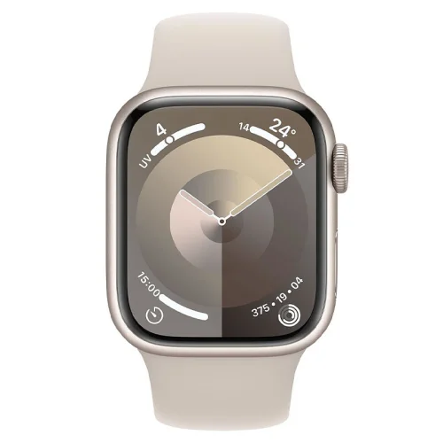 Apple Watch Series 9 Boîtier en Aluminium (41 mm / GPS + Cellular) - Bracelet Sport/Lumière stellaire Image 1