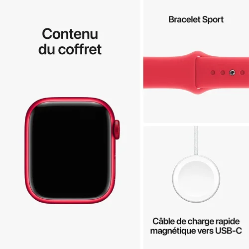 Apple Watch Series 9 Boîtier en Aluminium (45 mm / GPS) - Bracelet Sport/(PRODUCT)RED Image 2