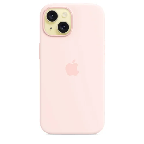 Apple Coque en silicone avec MagSafe pour iPhone 15 - Rose pâle Image 1