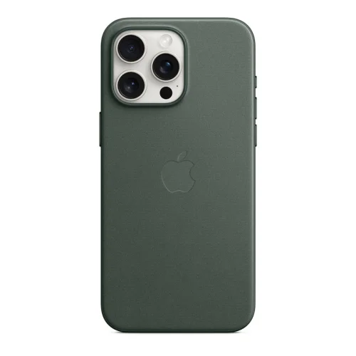 Apple Coque en tissage fin FineWoven avec MagSafe pour iPhone 15 Pro - Chêne vert Image 1