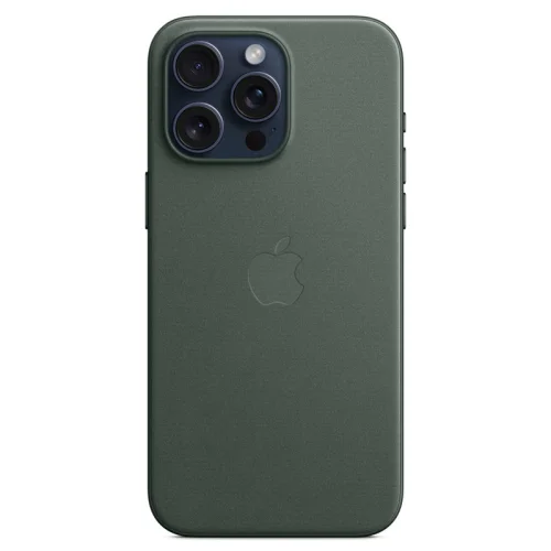 Apple Coque en tissage fin FineWoven avec MagSafe pour iPhone 15 Pro Max - Chêne vert Image 3