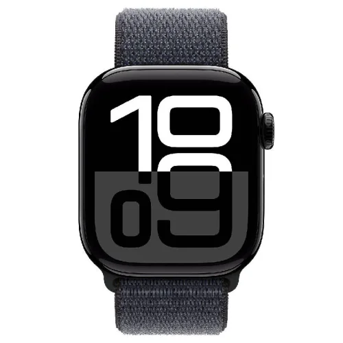 Apple Watch Series 10, Boîtier en aluminium Noir de jais (46 mm / GPS ) Boucle Sport Noir Image 2