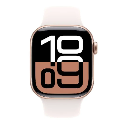 Apple Watch Series 10, Boîtier en aluminium Rose Gold (46 mm / GPS ) Bracelet Sport Rose Tendre - S/M Image 4